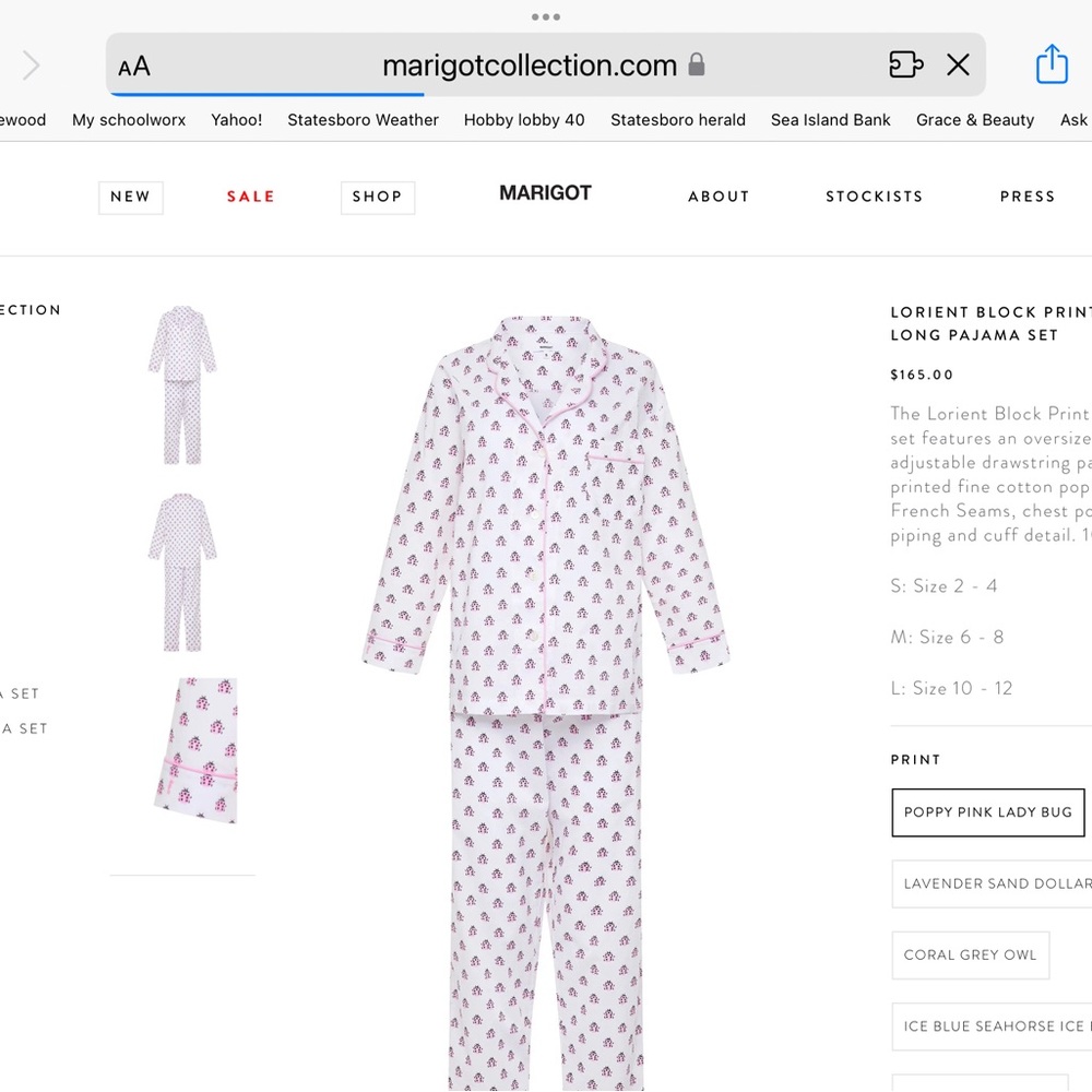 Marigot Collection, Women’s L cotton pjs, NWT, Royal Blue and Orange - Picture 6 of 6